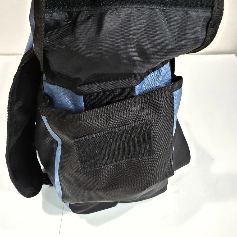 LL Bean Black Blue Nylon Messenger Computer Bag Flap Embroidered Univ. Of CT NWT